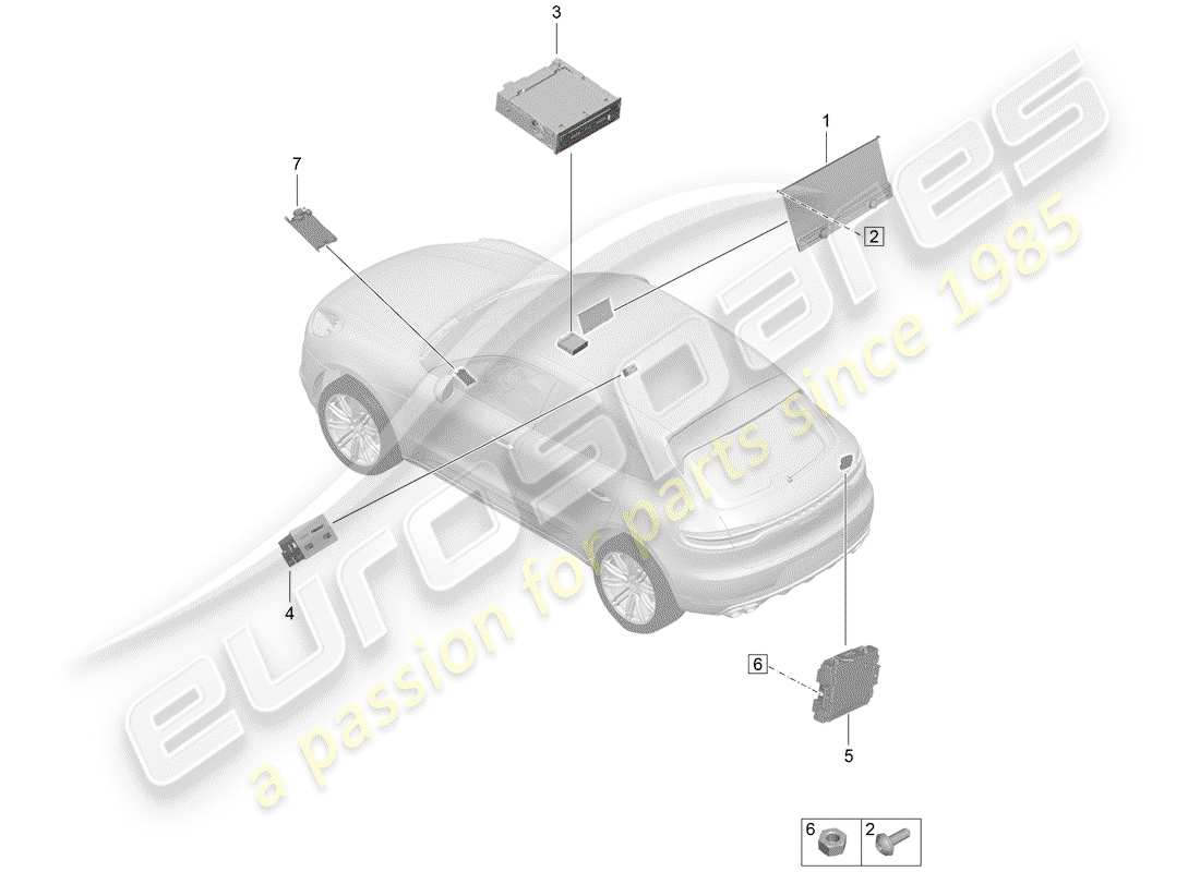 porsche 2019 (macan) mostrar diagrama de piezas