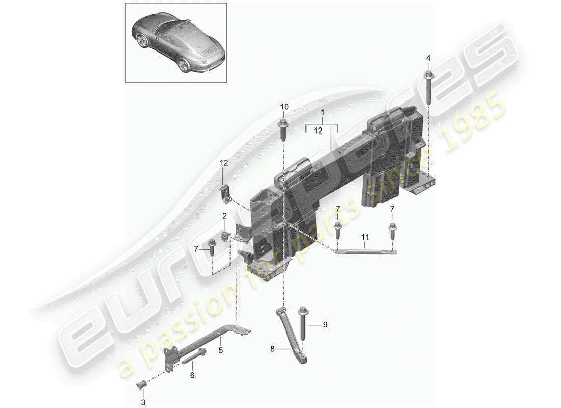 porsche 2014 (991-1) barra antivuelco diagrama de piezas