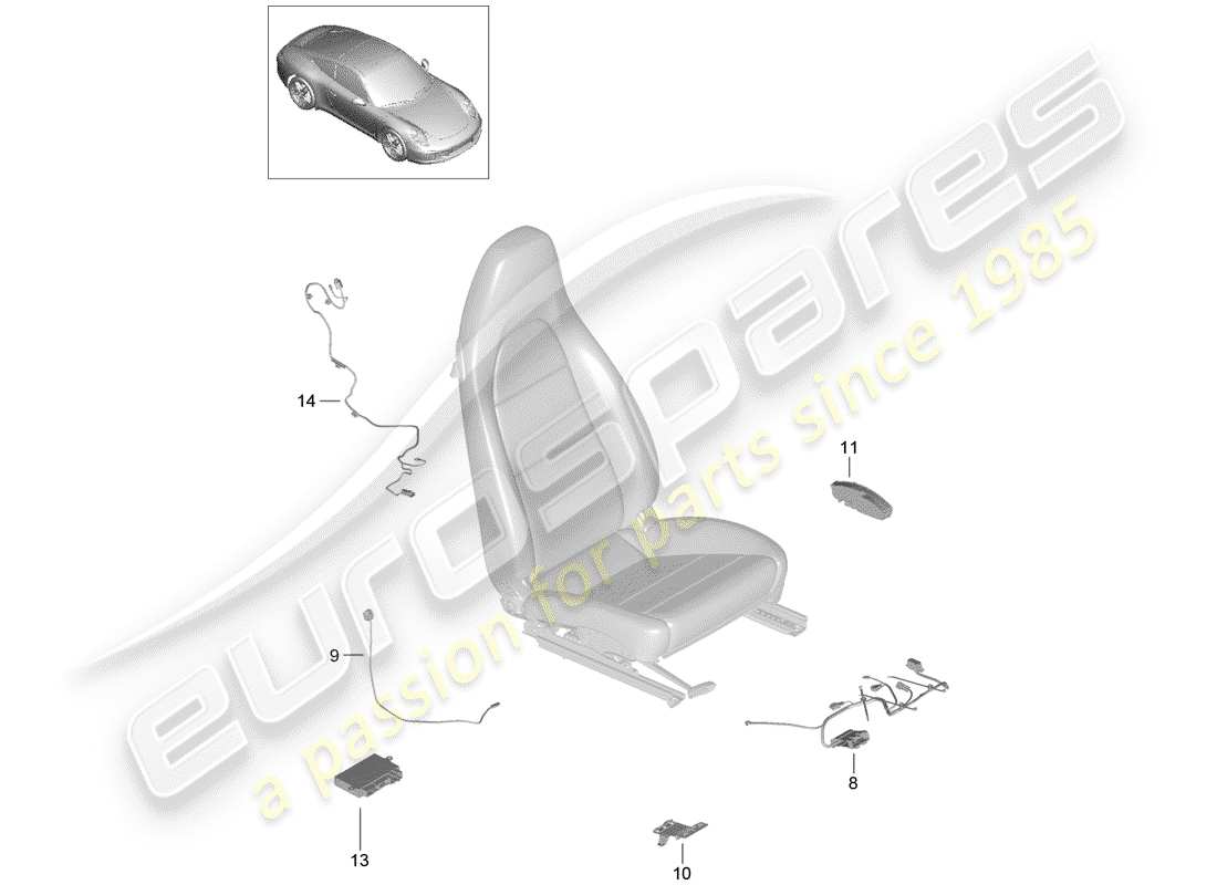 porsche 2013 (991-1) aprovechar diagrama de piezas