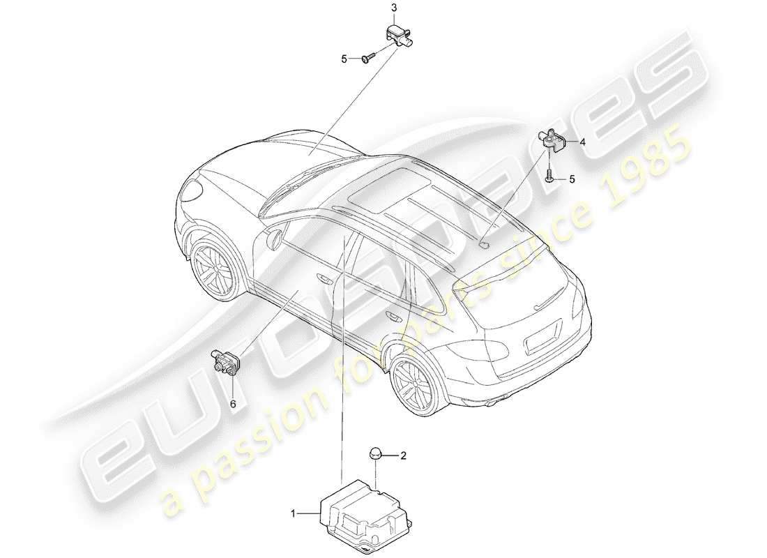 porsche 2012 (cayenne e2 92a) módulo de control electrónico diagrama de piezas