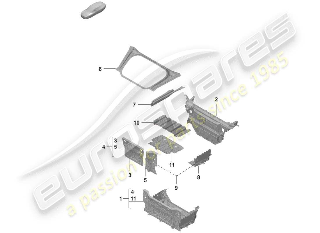 porsche 2019 (992-1) interfaz diagrama de piezas