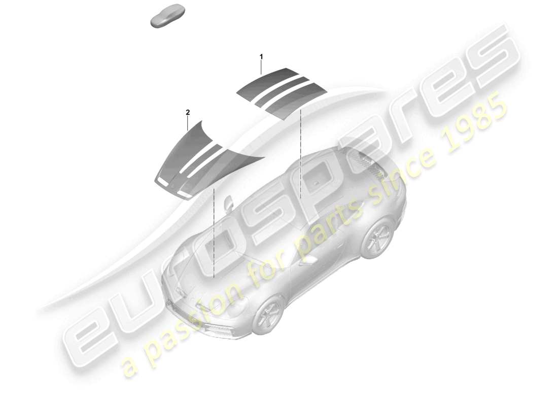 porsche 2019 (992-1) plantilla de pintura 911 paquete de diseño del rally dakar diagrama de piezas