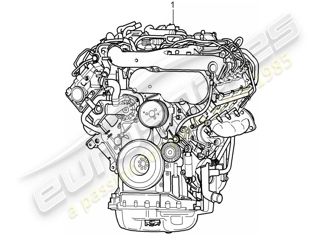 porsche 2008 (cayenne e1 9pa) diagrama de piezas del motor de repuesto
