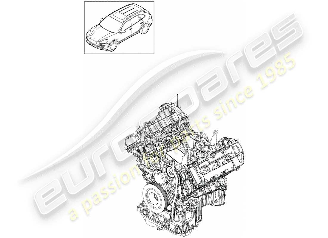 porsche 2011 (cayenne e2 92a) bloque largo diagrama de piezas