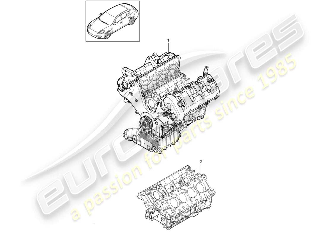 porsche 2010 (cayenne e1 9pa) motor base bloque corto diagrama de piezas