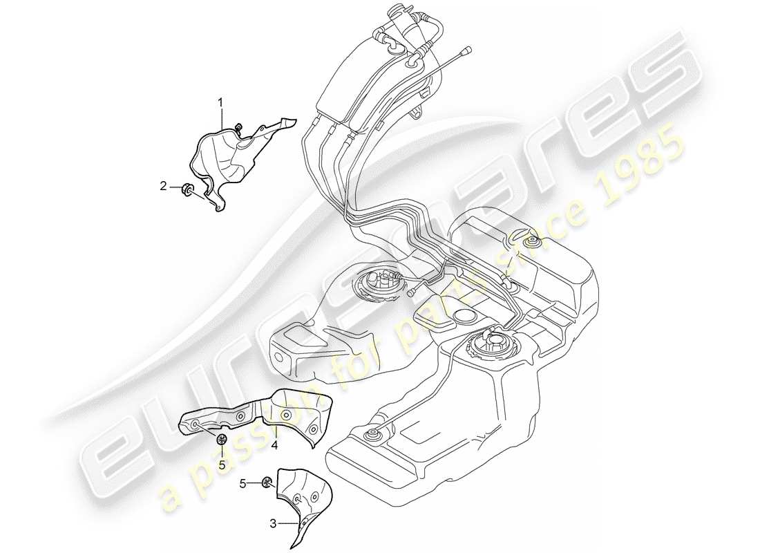 porsche 2010 (cayenne e1 9pa) depósito de combustible diagrama de piezas