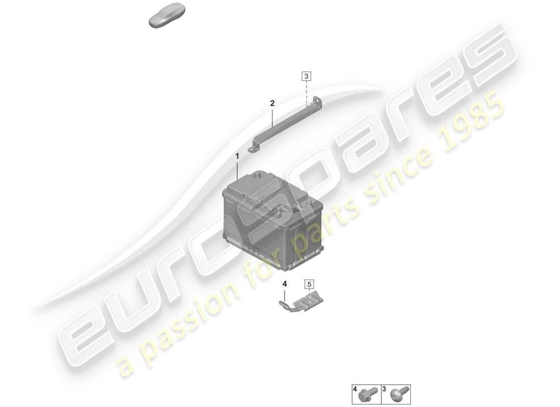 porsche 2019 (992-1) batería diagrama de piezas