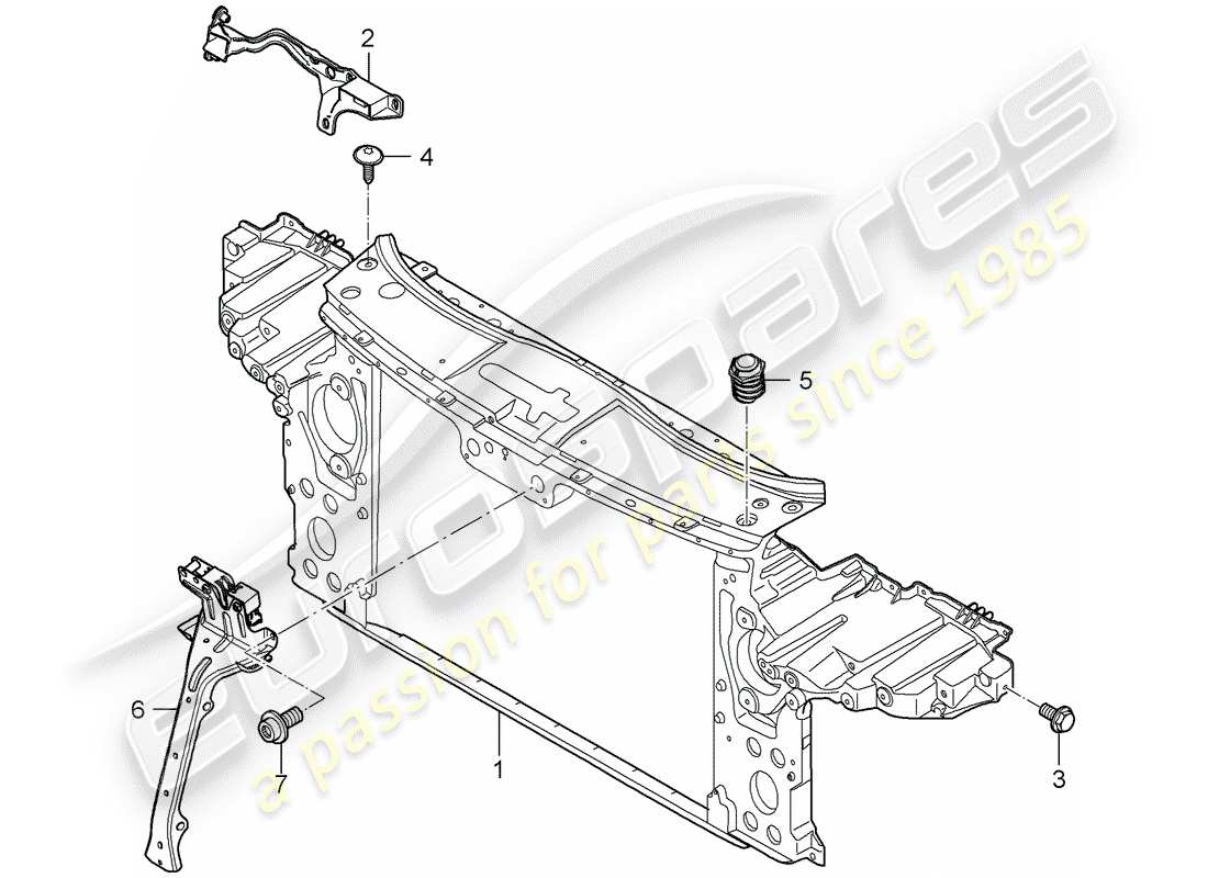 porsche 2008 (cayenne e1 9pa) soporte diagrama de piezas