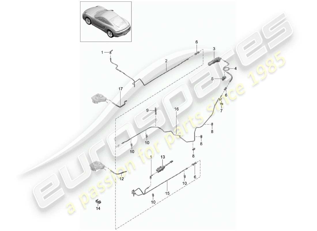 porsche 2015 (981 cayman) actuación del embrague diagrama de piezas