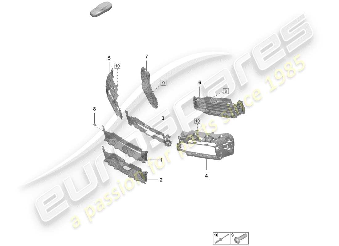 porsche 2019 (992-1) ducto de aire diagrama de piezas