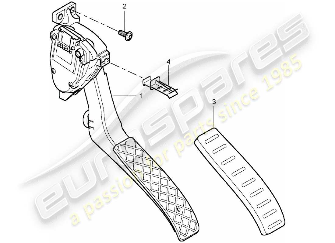 porsche 2003 (cayenne e1 9pa) freno y acc. diagrama de piezas del conjunto del pedal