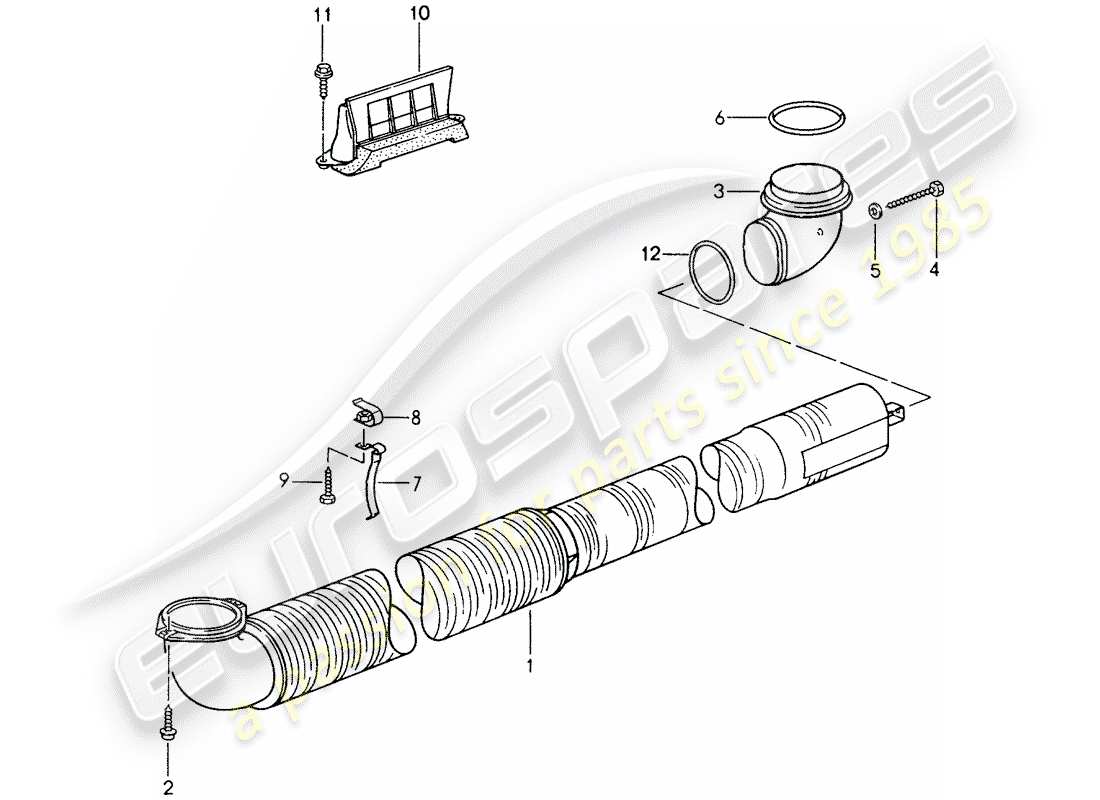 porsche 1994 (993) ventilación - sistema de calefacción 2 diagrama de piezas