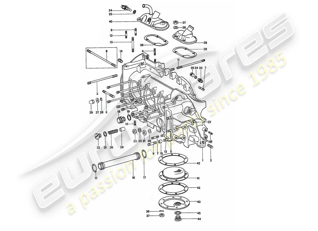 porsche 1977 (911) carter - juego de reparacion para mantenimiento - ver ilustracion: diagrama de piezas