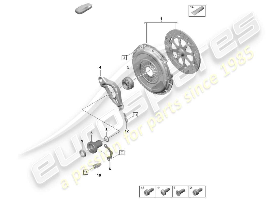 porsche 2020 (718 cayman) acoplamiento diagrama de piezas
