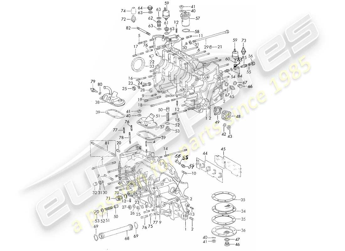 porsche 1973 (911) carter - juego de reparacion para mantenimiento - ver ilustracion: diagrama de piezas
