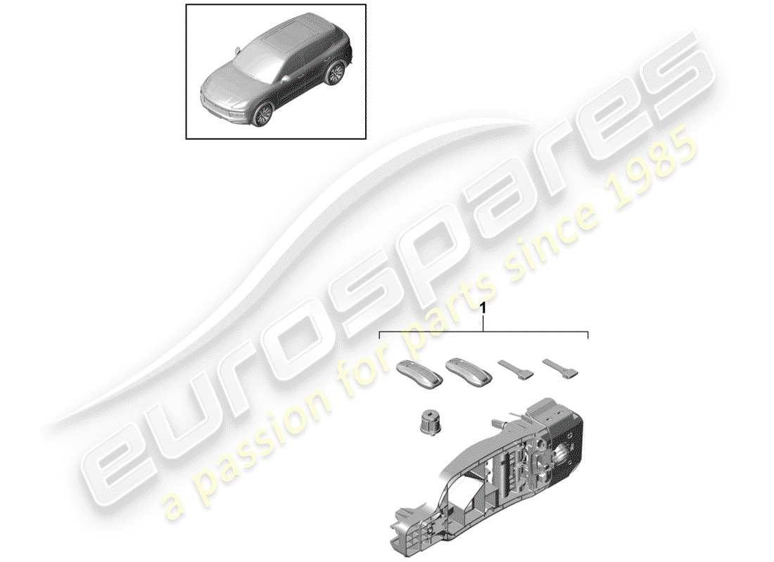 porsche 2019 (cayenne e3 9ya/9yb) 1 configurar cilindros de cerradura diagrama de piezas