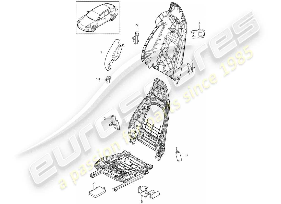porsche 2011 (panamera 970) partes eléctricas diagrama de piezas