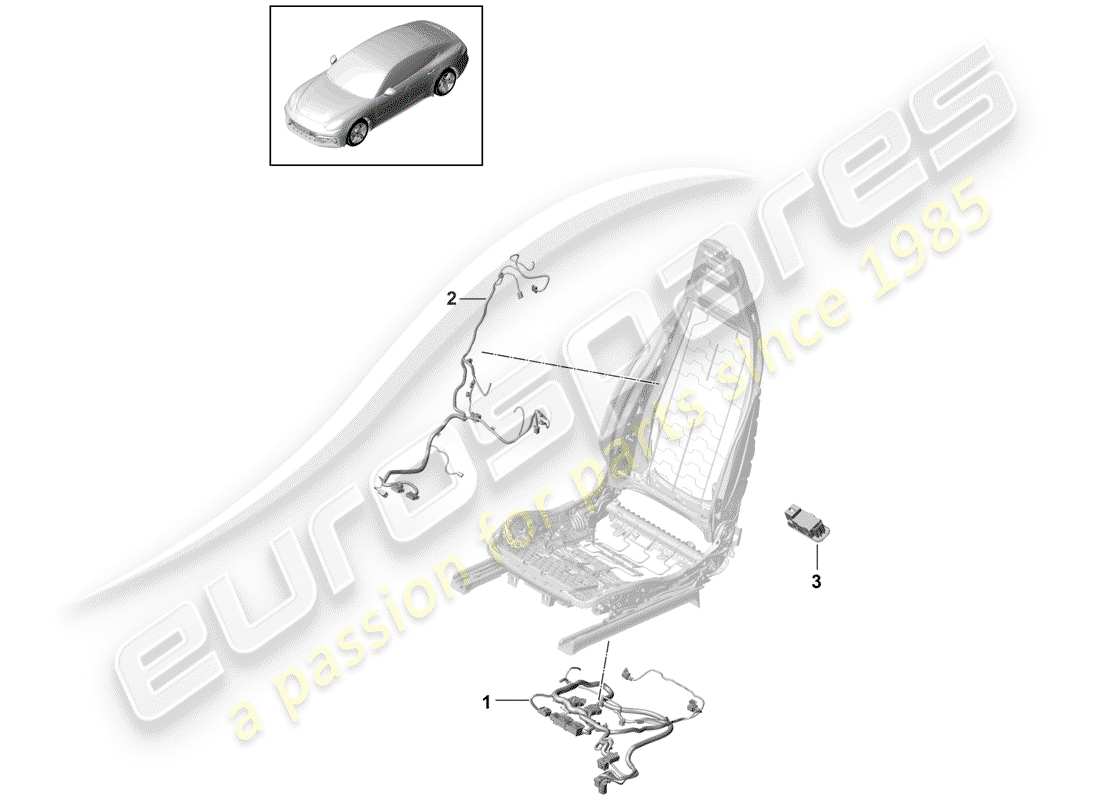 porsche 2019 (panamera 971-1) cableando arneses diagrama de piezas
