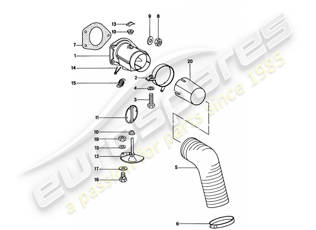 porsche 1977 (911) suministro de aire de calefacción diagrama de piezas