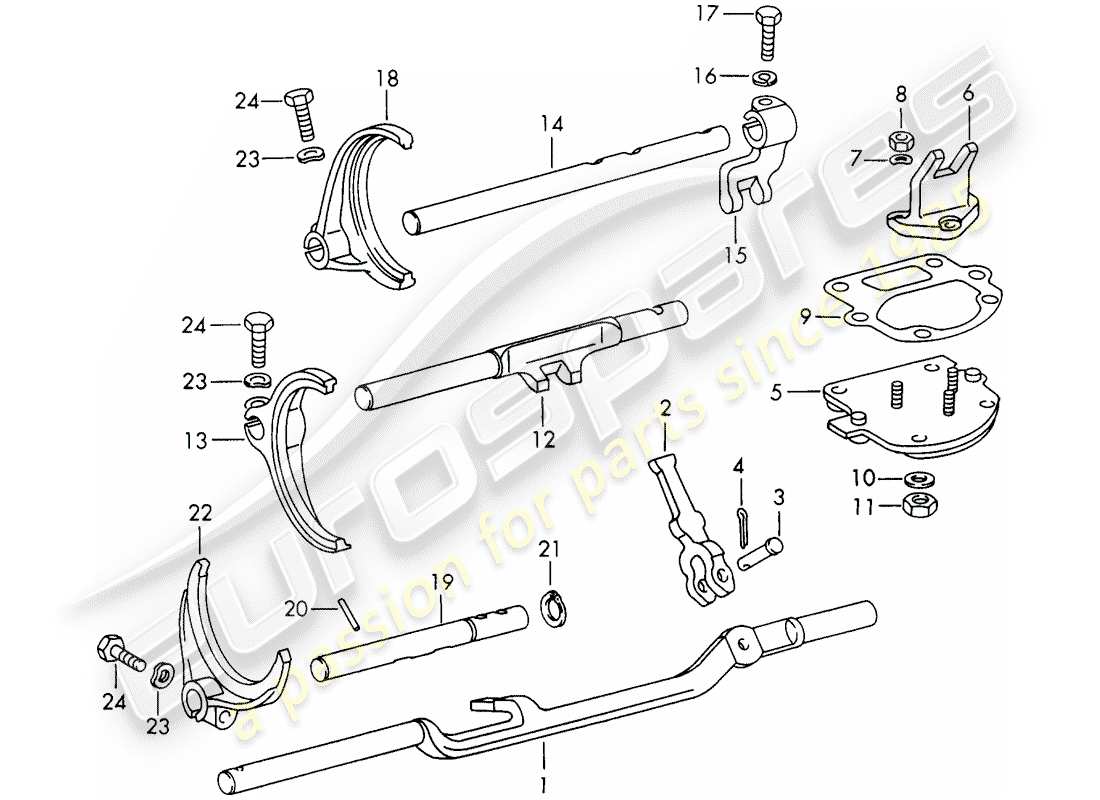 porsche 1973 (911) varillas de cambio - horquillas de cambio - d - mj 1972>> diagrama de piezas