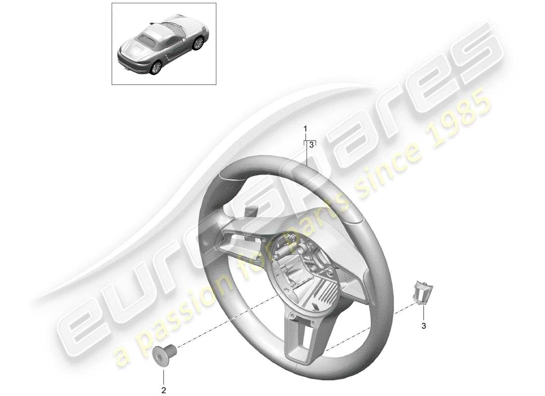 porsche 2018 (718 boxster) diagrama de piezas del volante