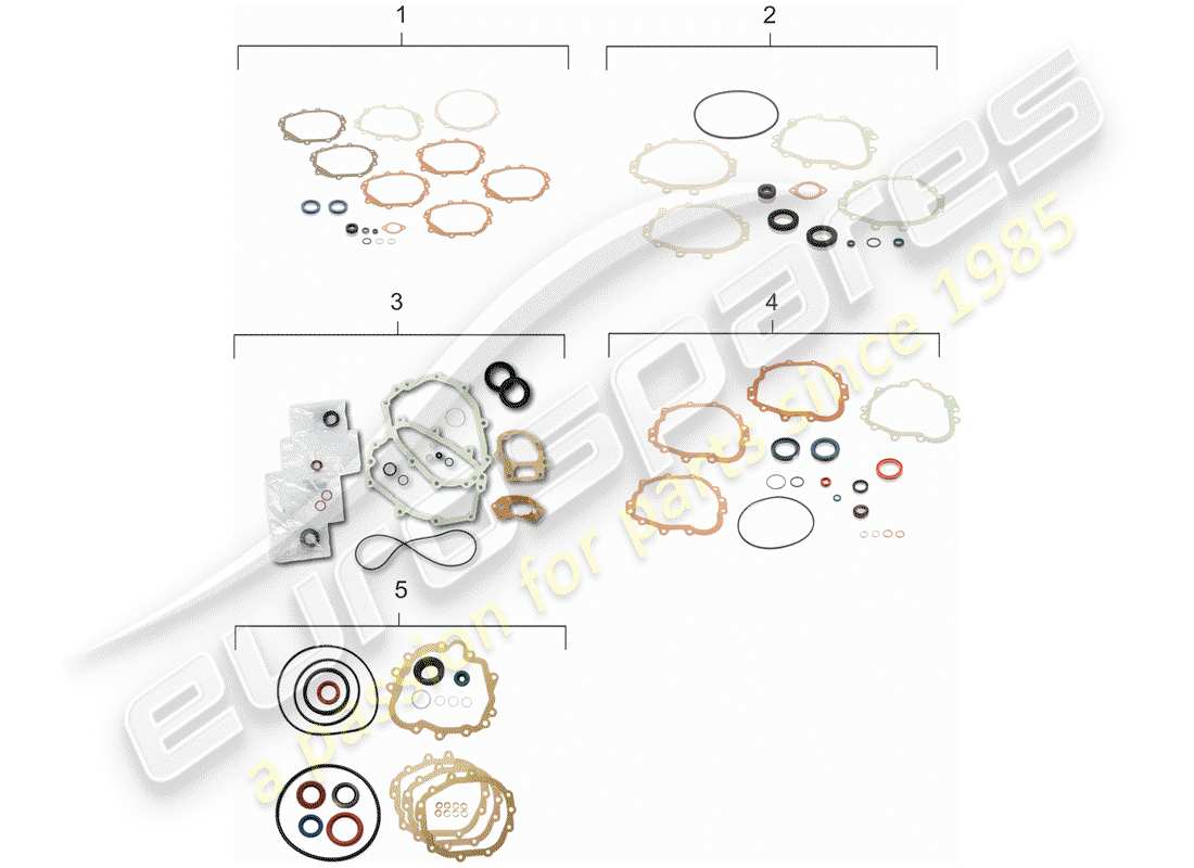 porsche 1972 (911) transmisión de repuesto - kits de reparación - juego de juntas diagrama de piezas