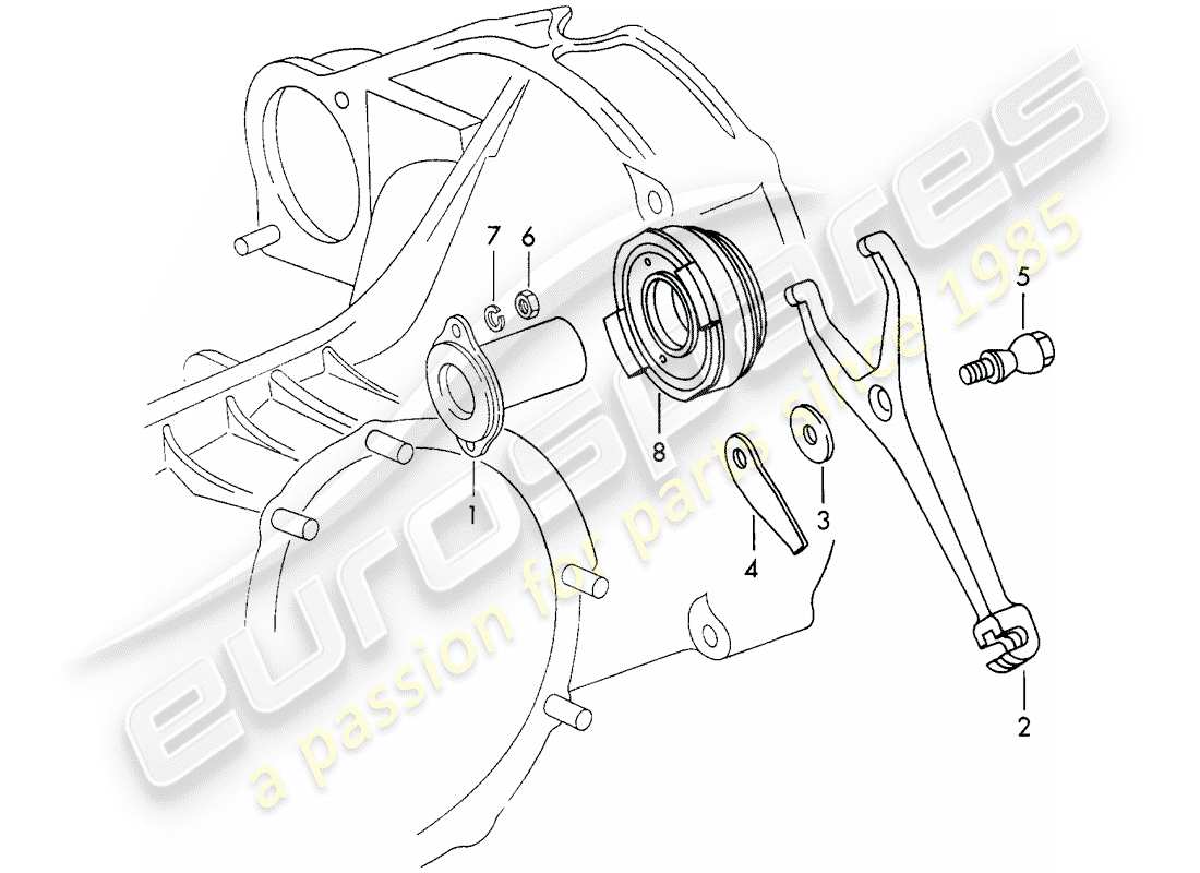 porsche 1973 (911) liberación del embrague - d >> - mj 1971 diagrama de piezas