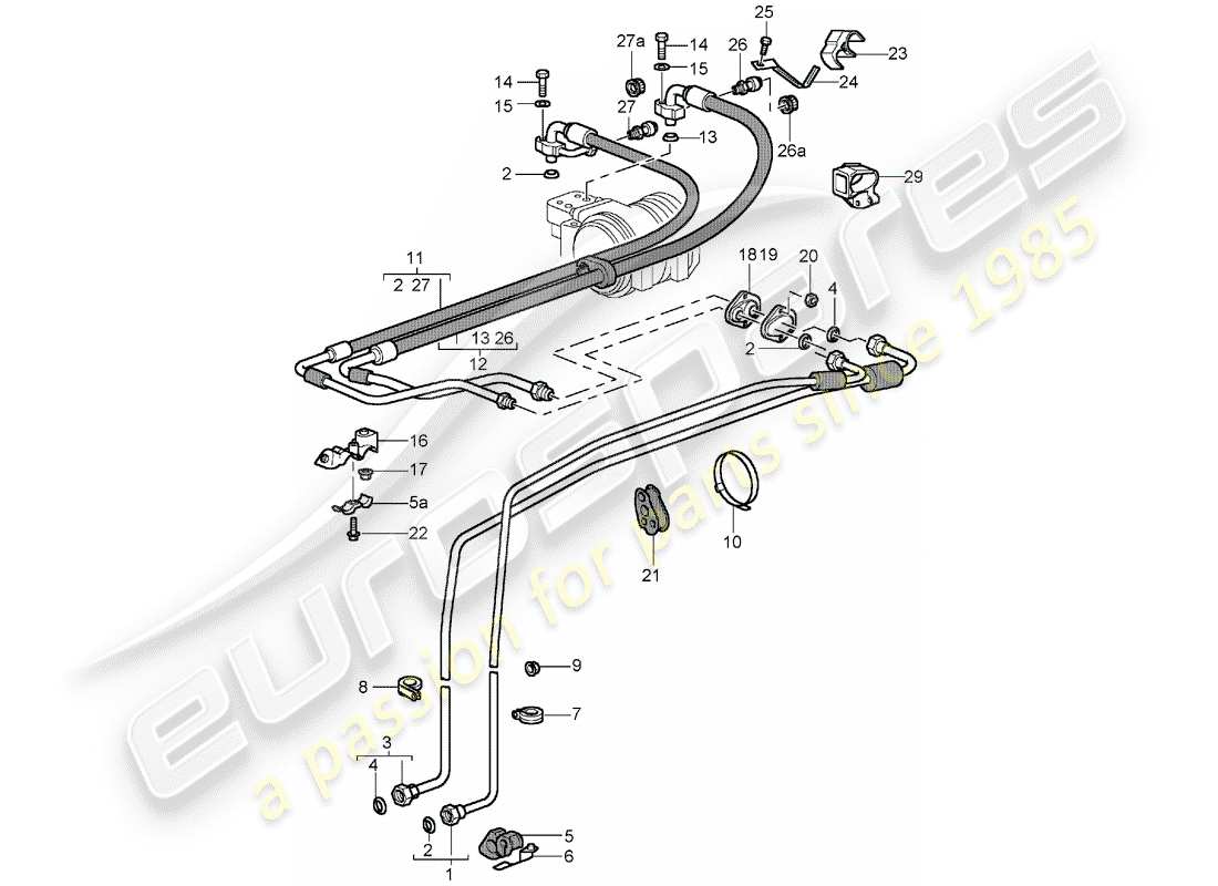 porsche 1994 (993) diagrama de piezas del circuito refrigerante