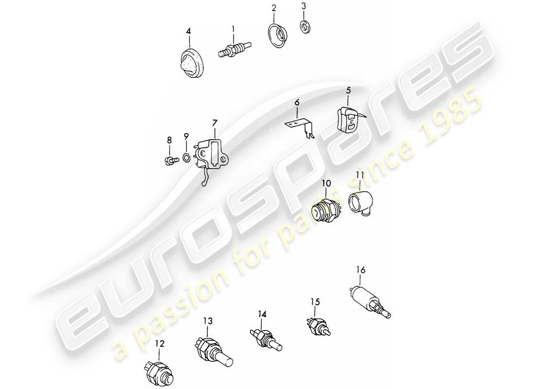 porsche 1972 (911) switch diagrama de piezas