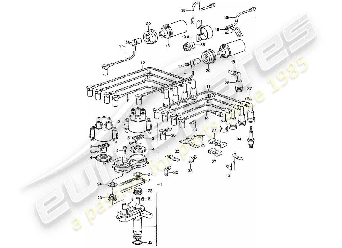 porsche 1986 (928) electricidad del motor - lh-jetronic diagrama de piezas