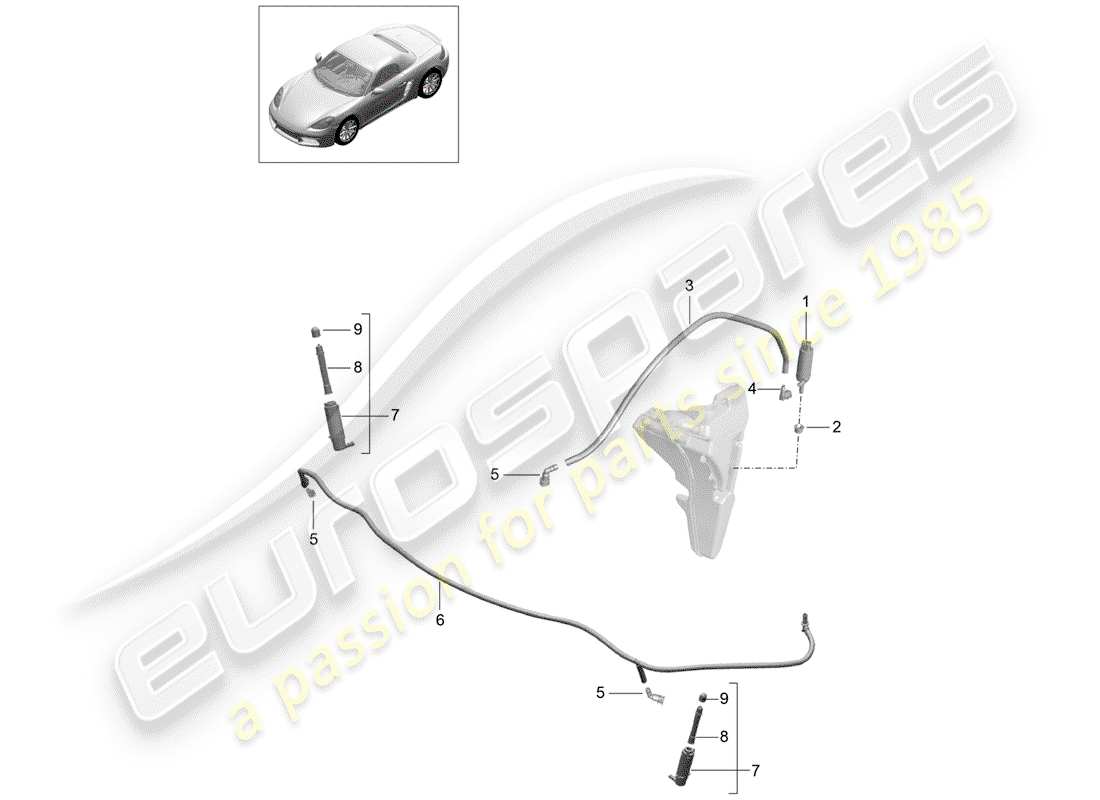 porsche 2020 (718 boxster) diagrama de piezas del sistema arandela