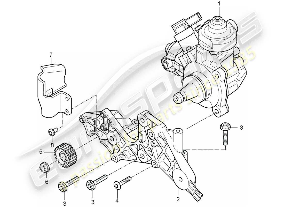 porsche 2008 (cayenne e1 9pa) diagrama de piezas de la bomba de alta presión