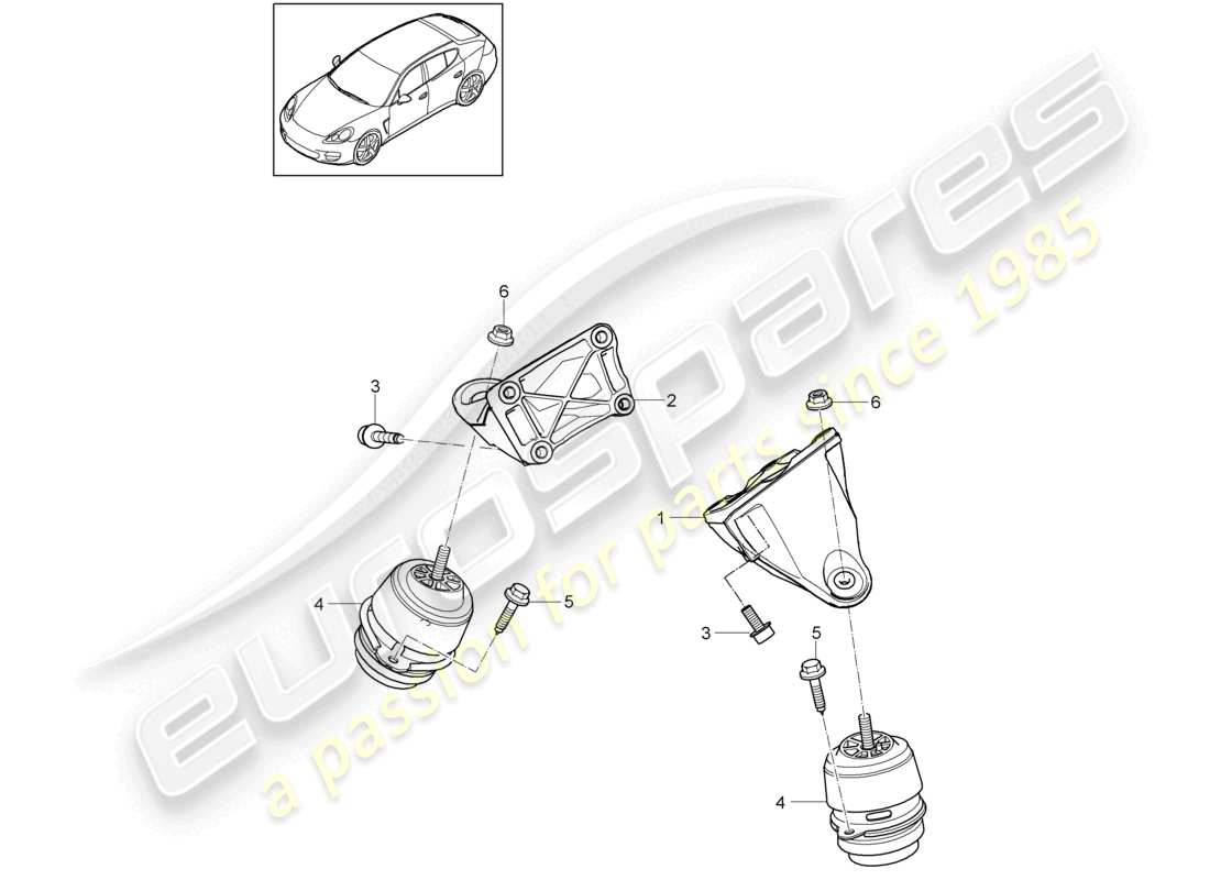 porsche 2010 (cayenne e1 9pa) aparejo de elevación del motor inferior diagrama de piezas