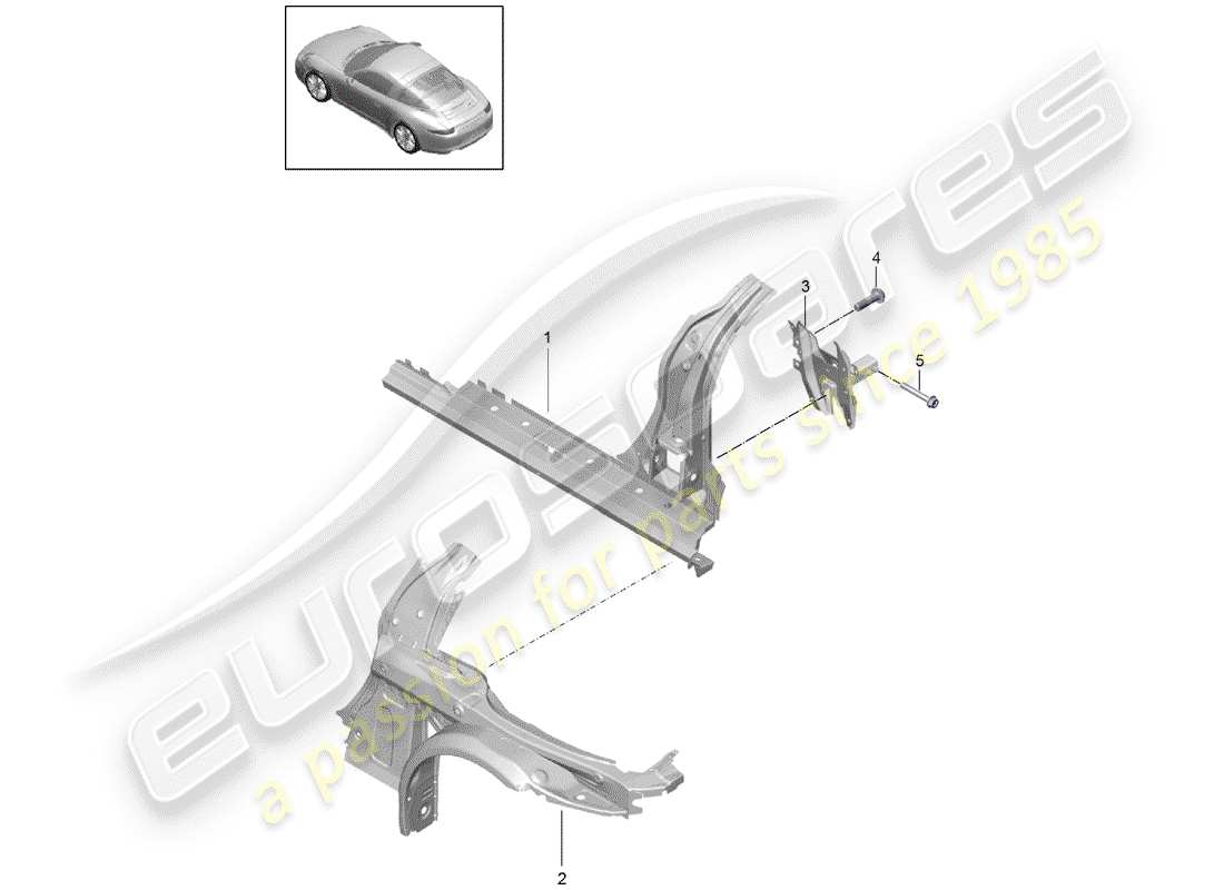 porsche 2014 (991-1) diagrama de piezas del panel lateral