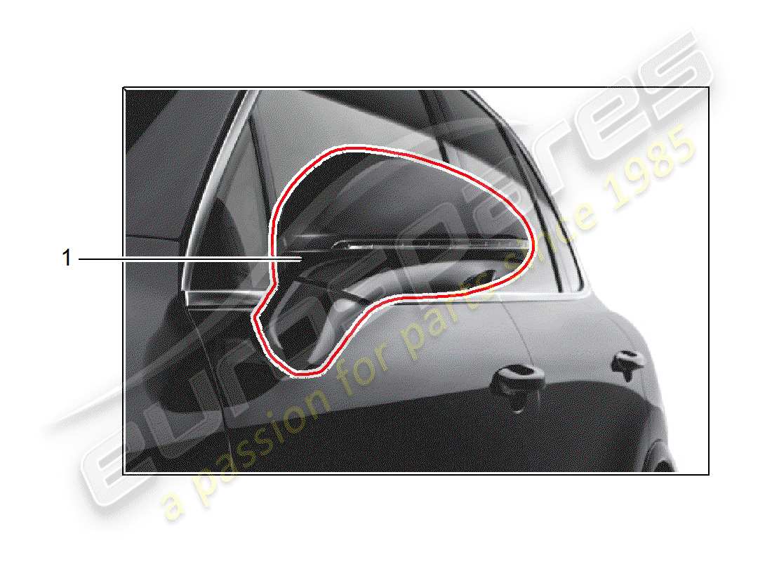 porsche 2013 (tequipment cayenne) diagrama de piezas del espejo retrovisor