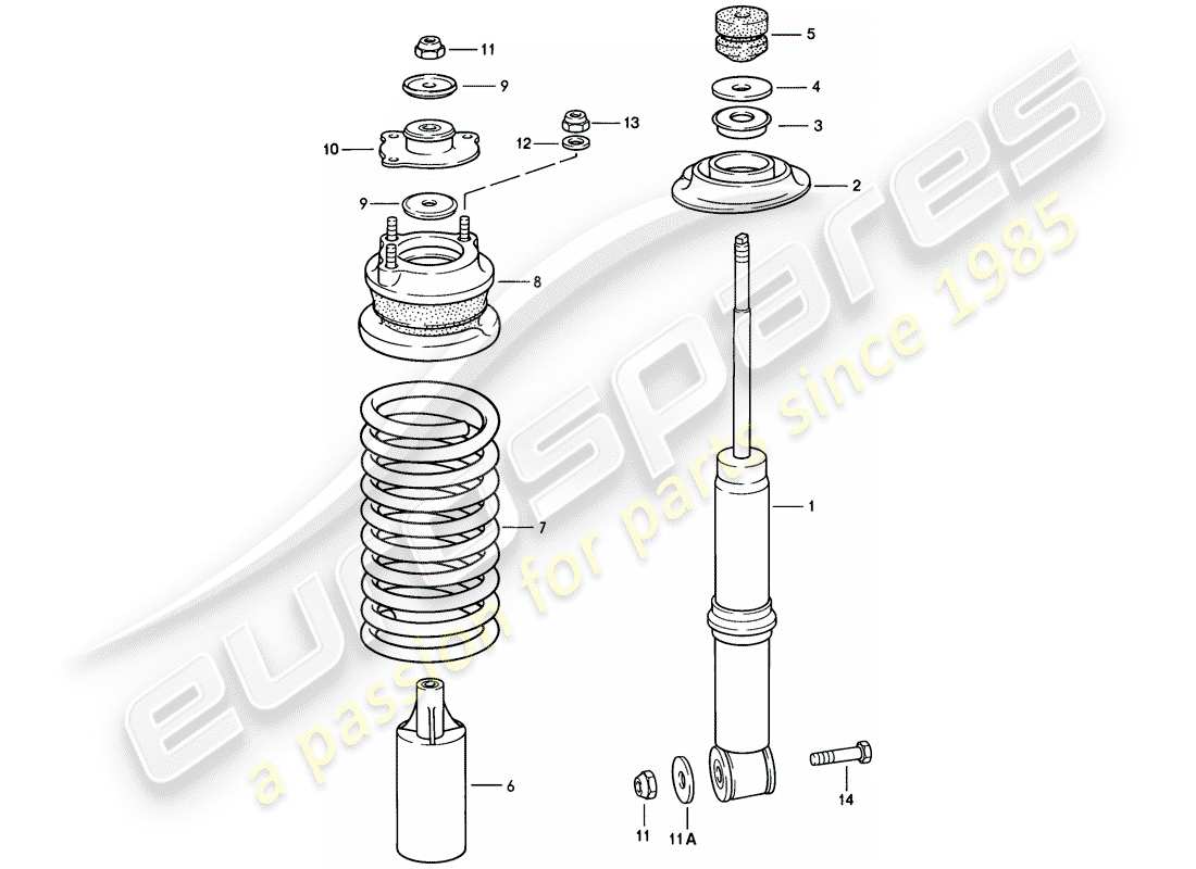 porsche 1980 (928) suspensión - eje delantero diagrama de piezas