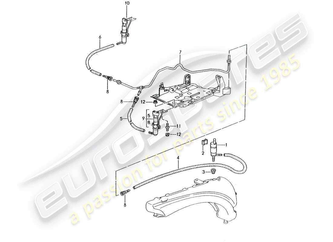 porsche 2005 (996) sistema arandela - d >> - mj 2001 diagrama de piezas