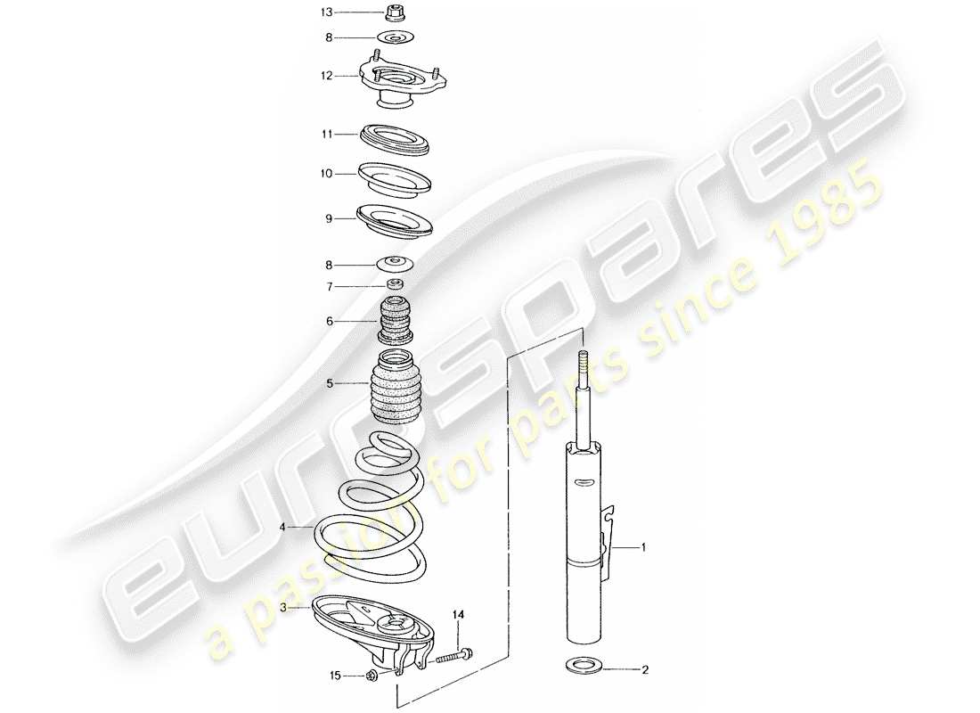 porsche 996 (2005) suspensión - amortiguador - d - mj 1999>> diagrama de piezas