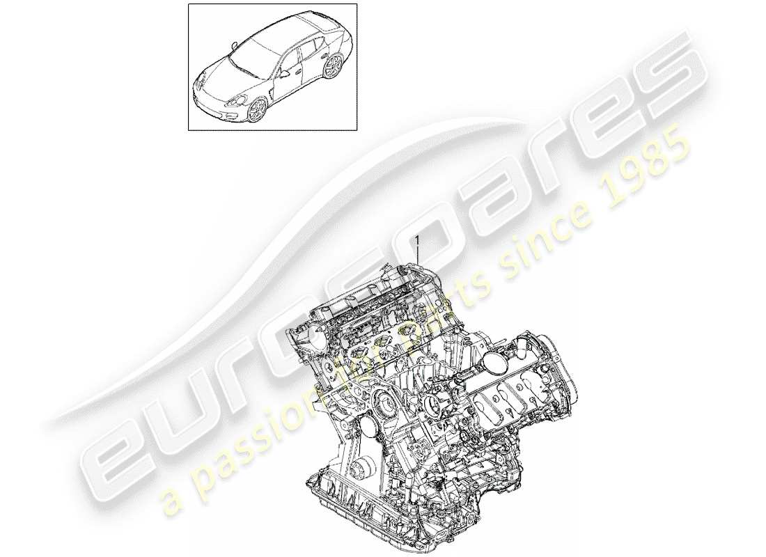porsche 2014 (panamera 970) diagrama de piezas de bloque largo