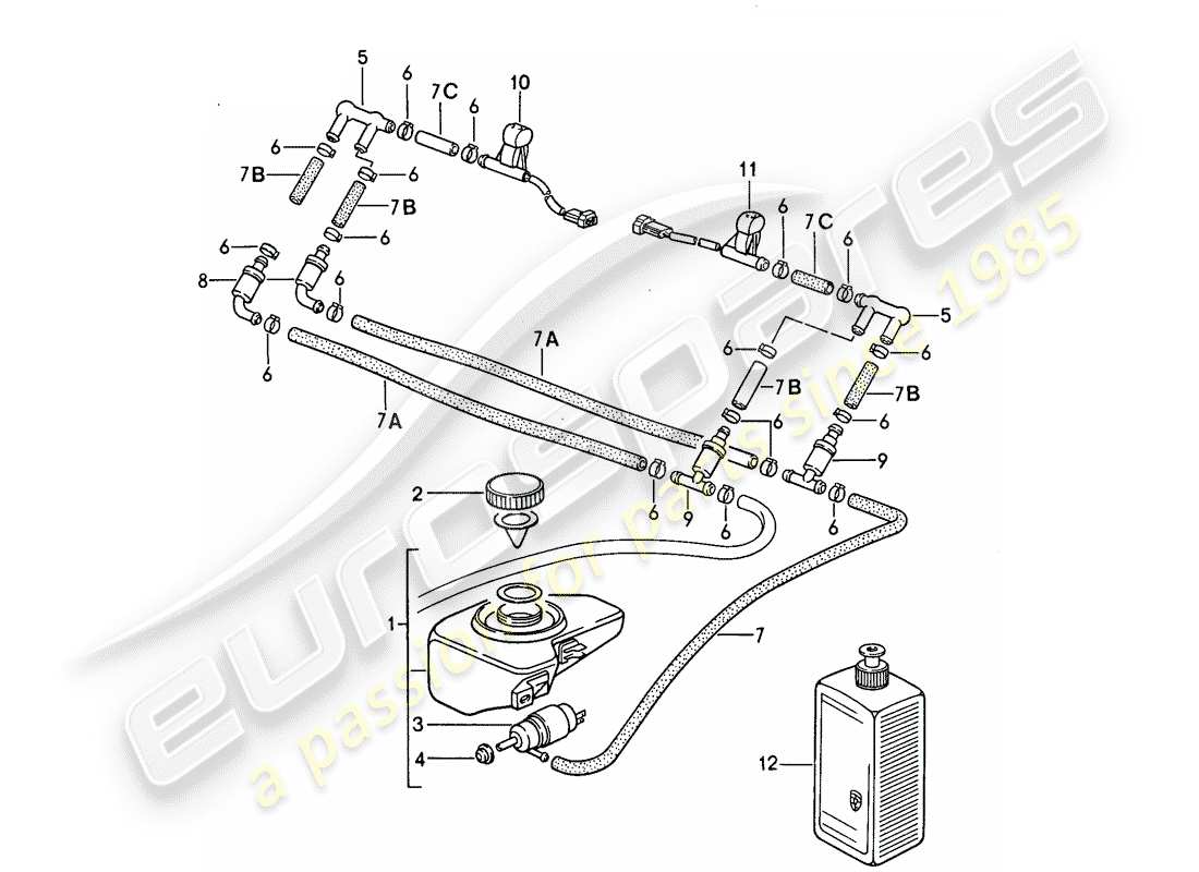 porsche 1987 (911) arandela intensivo diagrama de piezas