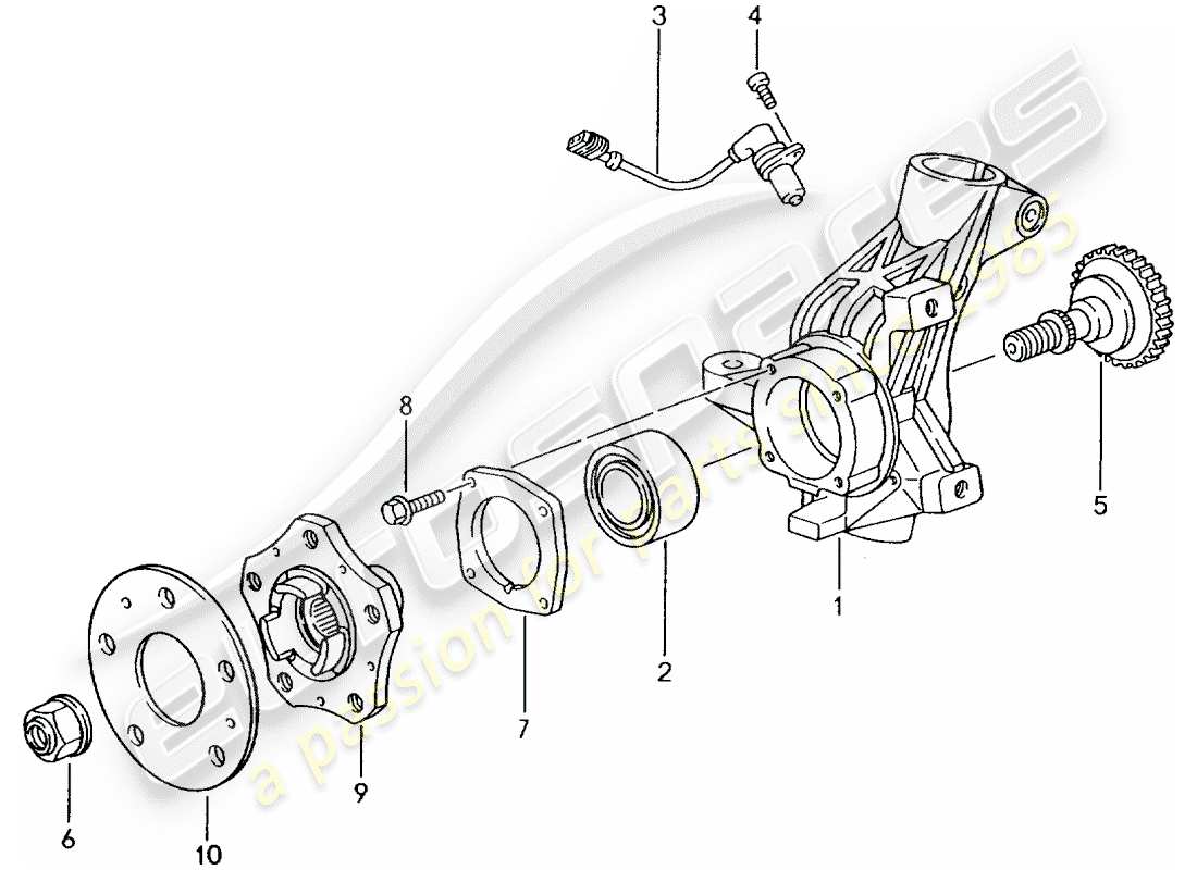 porsche 2005 (996 gt3) porta ruedas - cubo de rueda diagrama de piezas