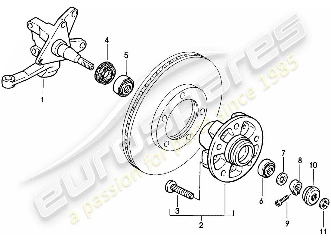 porsche 1983 (944) muñón de dirección - lubricantes diagrama de piezas