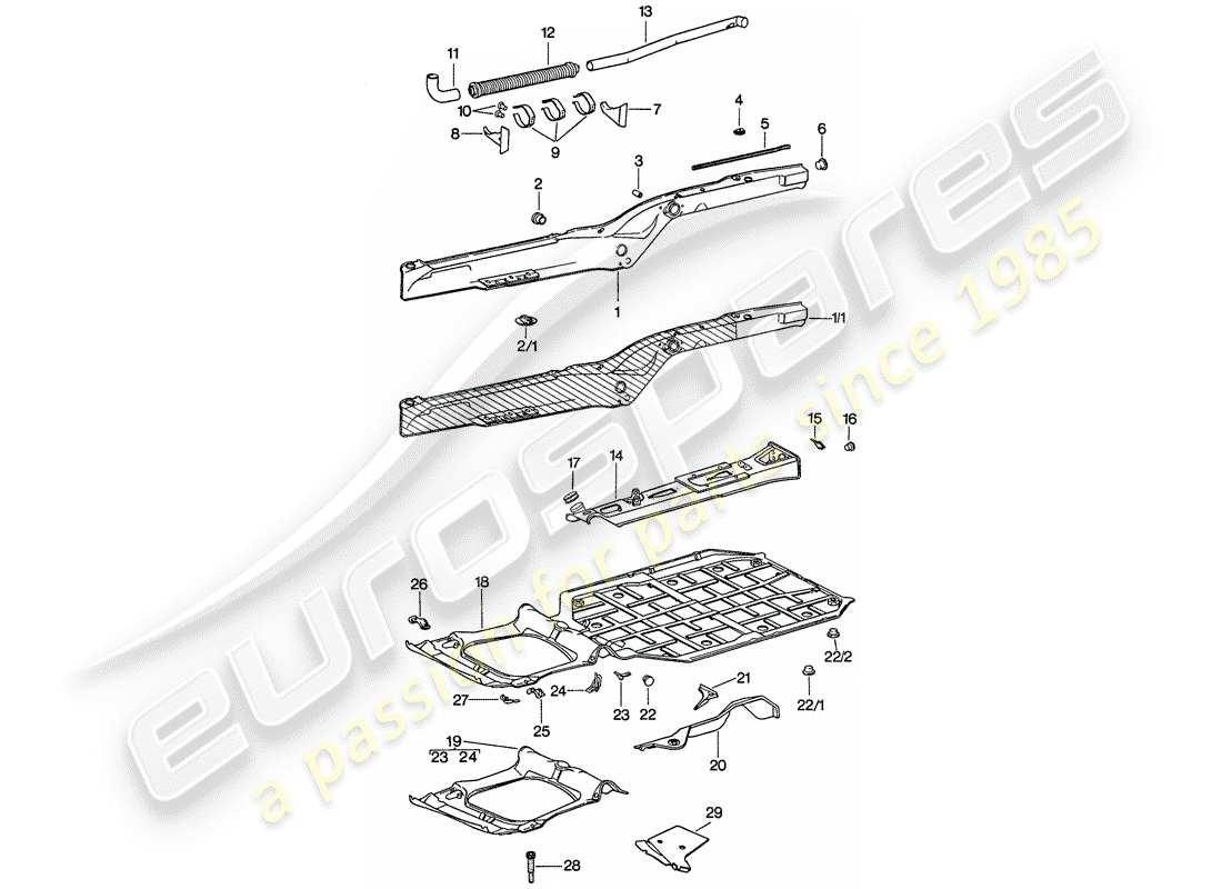 porsche 1977 (911) diagrama de piezas del marco