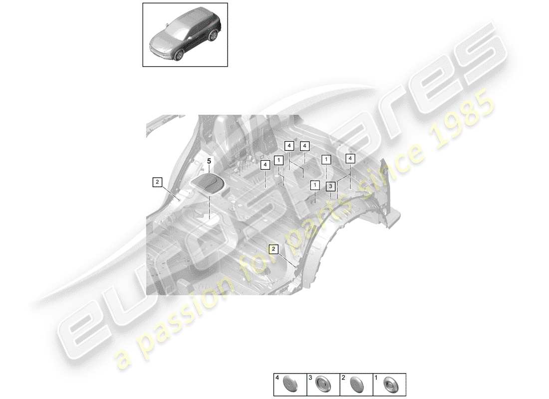 porsche 2018 (cayenne e3 9ya/9yb) enchufar diagrama de piezas