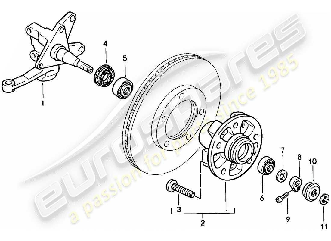 porsche 1987 (924s) muñón de dirección - lubricantes diagrama de piezas