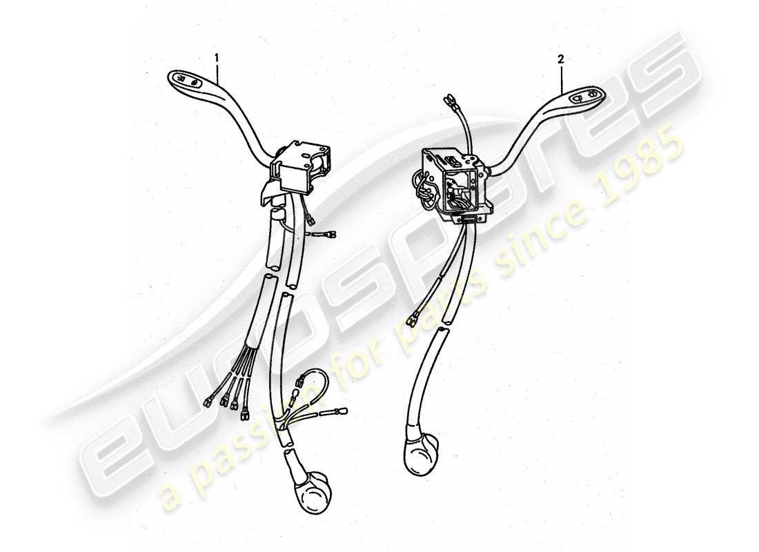 porsche 1977 (911 turbo) interruptor de la columna de dirección diagrama de piezas