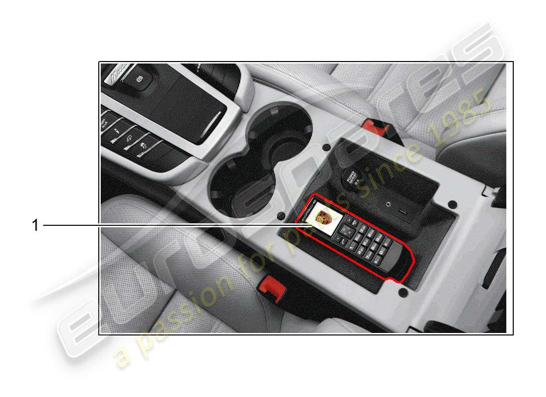 porsche 2017 (tequipment macan) auricular de teléfono con diagrama de piezas