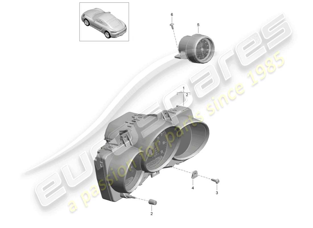 porsche 2020 (718 cayman) cronómetro combinado d - 01.06.2020>> diagrama de piezas