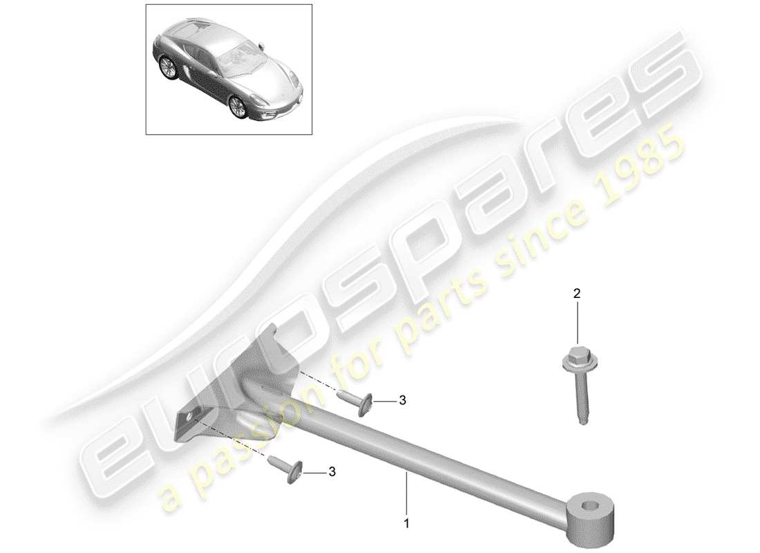 porsche 2014 (981 cayman) puntal de domo diagrama de piezas