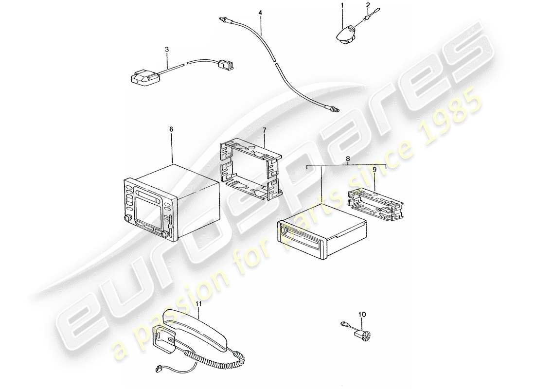 porsche 2001 (986 boxster) sistema de navegación - parte de soporte/receptor - d >> - mj 2002 diagrama de piezas
